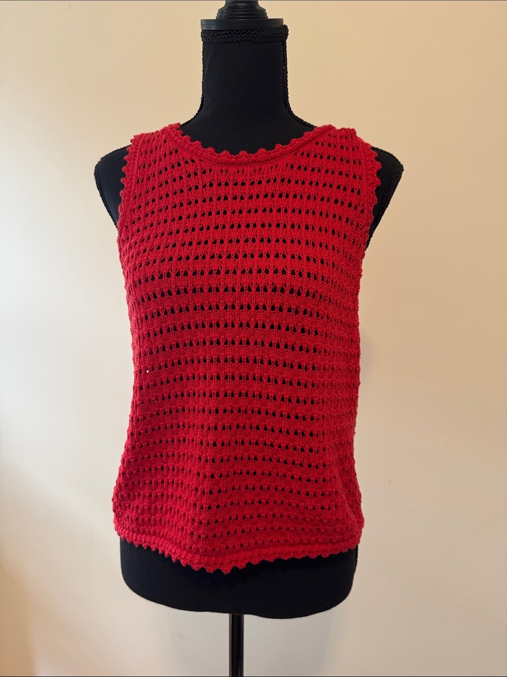 Red Crochet Tank Top
